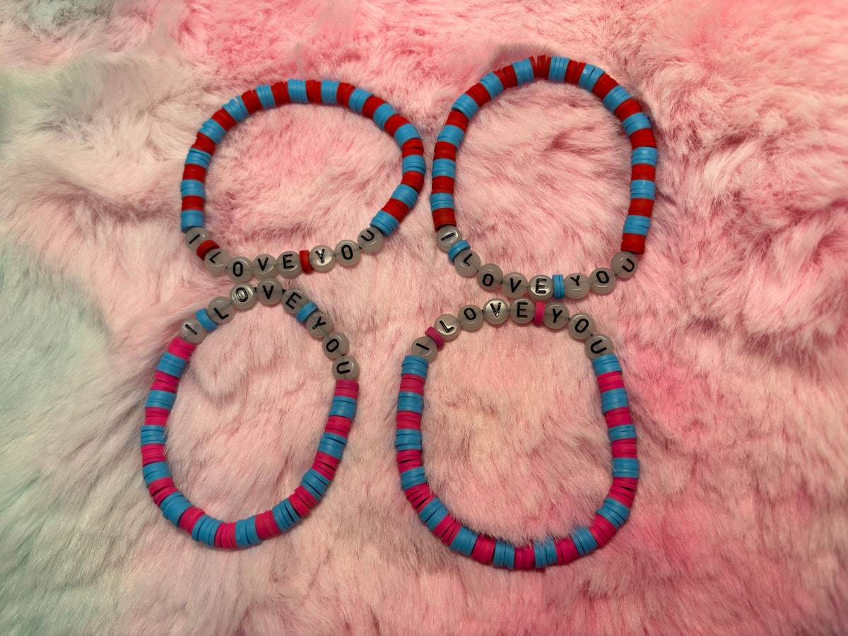I Love You Glow in the Dark Letter stretch bracelet