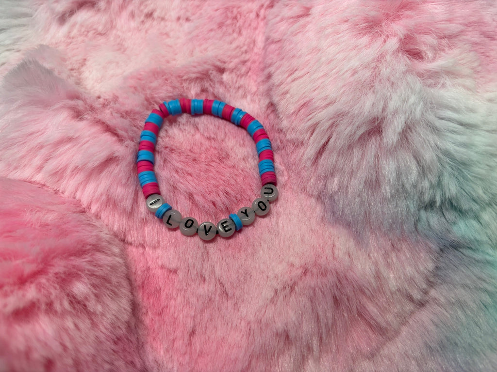 I Love You Glow in the Dark Letter stretch bracelet
