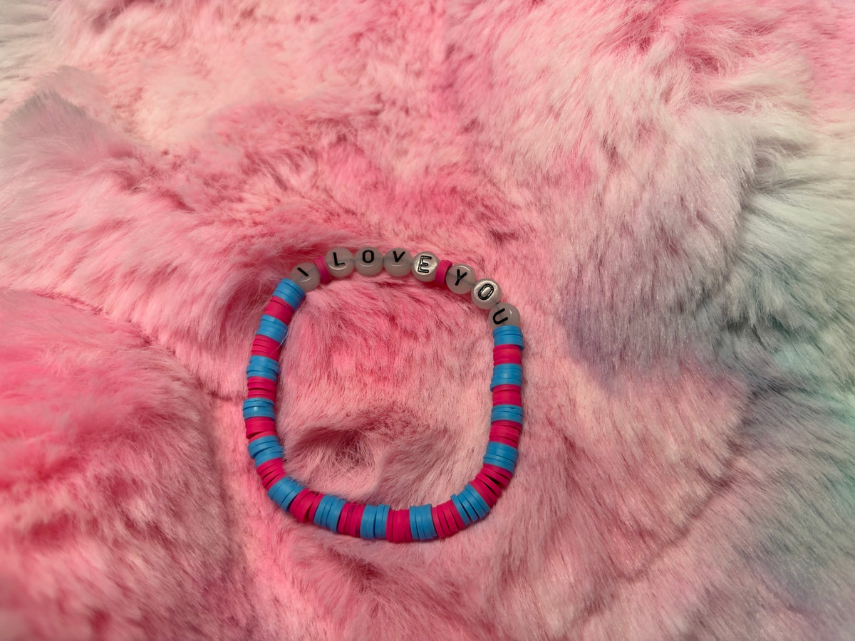 I Love You Glow in the Dark Letter stretch bracelet