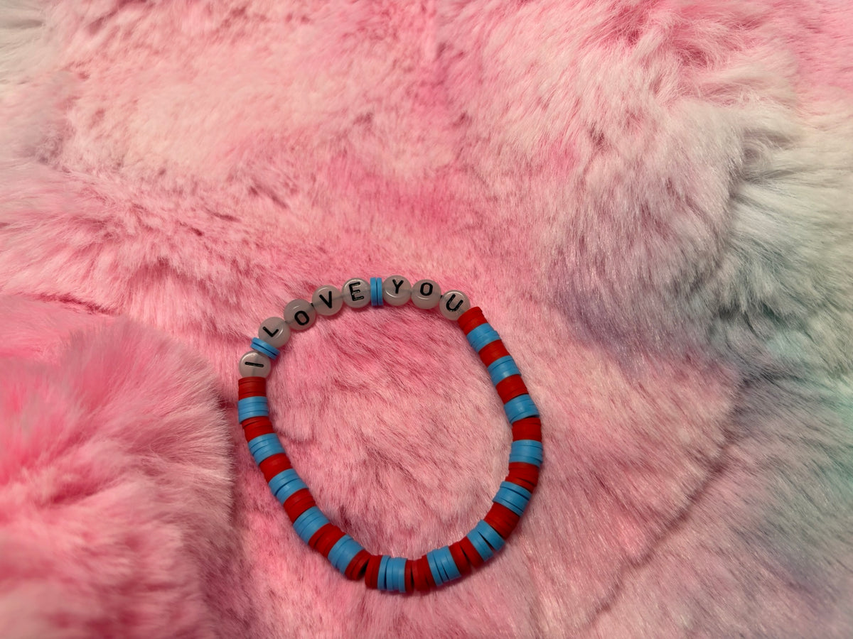 I Love You Glow in the Dark Letter stretch bracelet