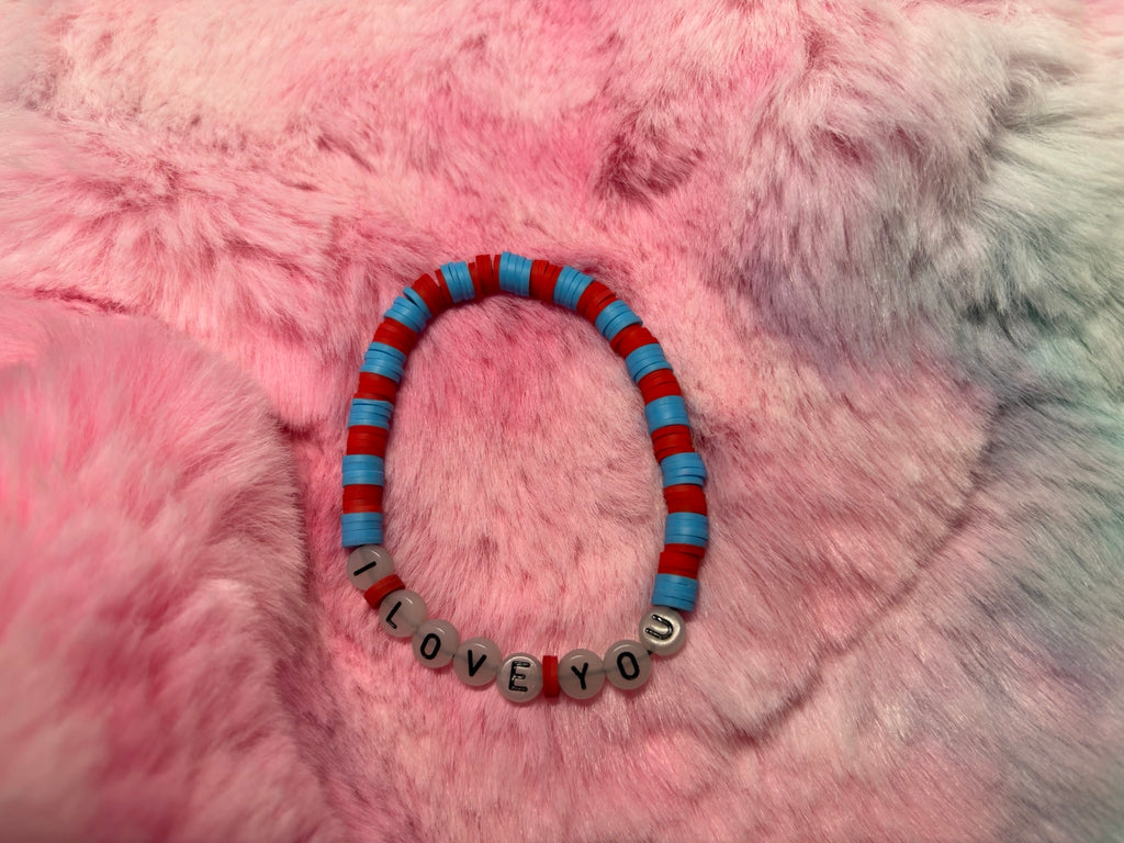 I Love You Glow in the Dark Letter stretch bracelet