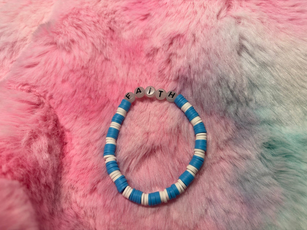 Faith Glow in the Dark Letter stretch bracelet