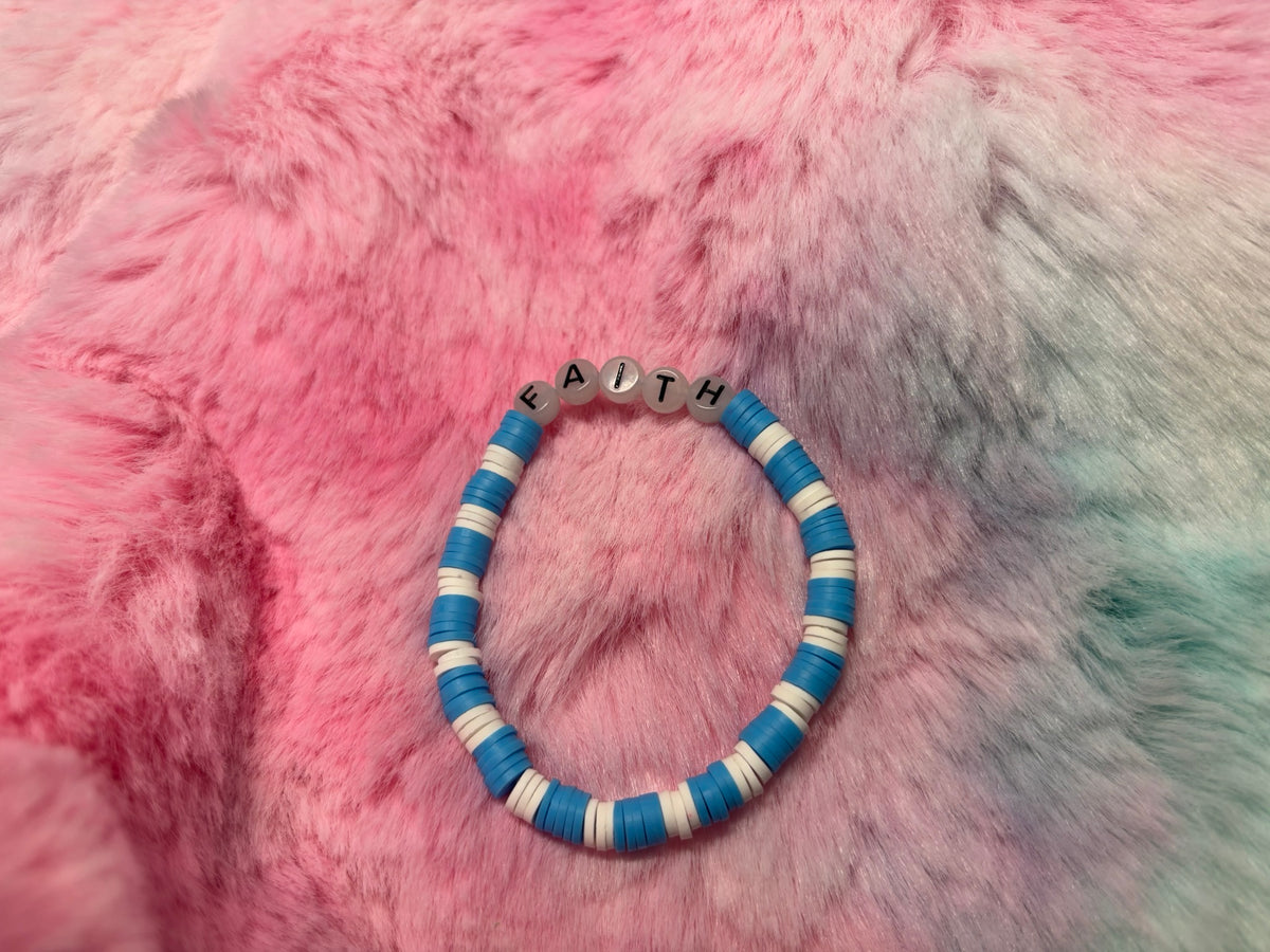 Faith Glow in the Dark Letter stretch bracelet