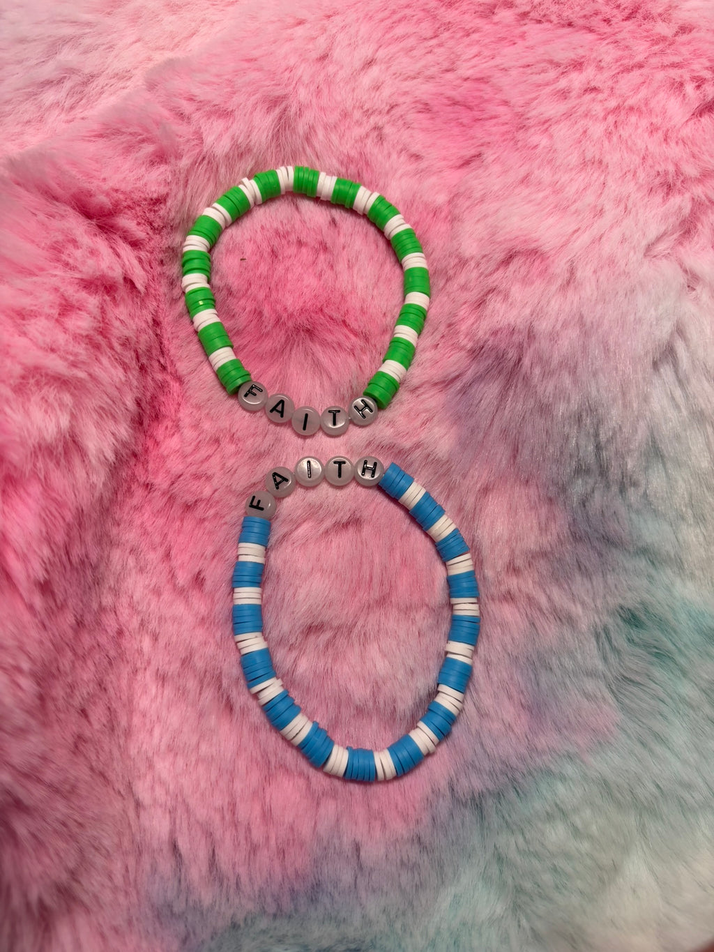 Faith Glow in the Dark Letter stretch bracelet