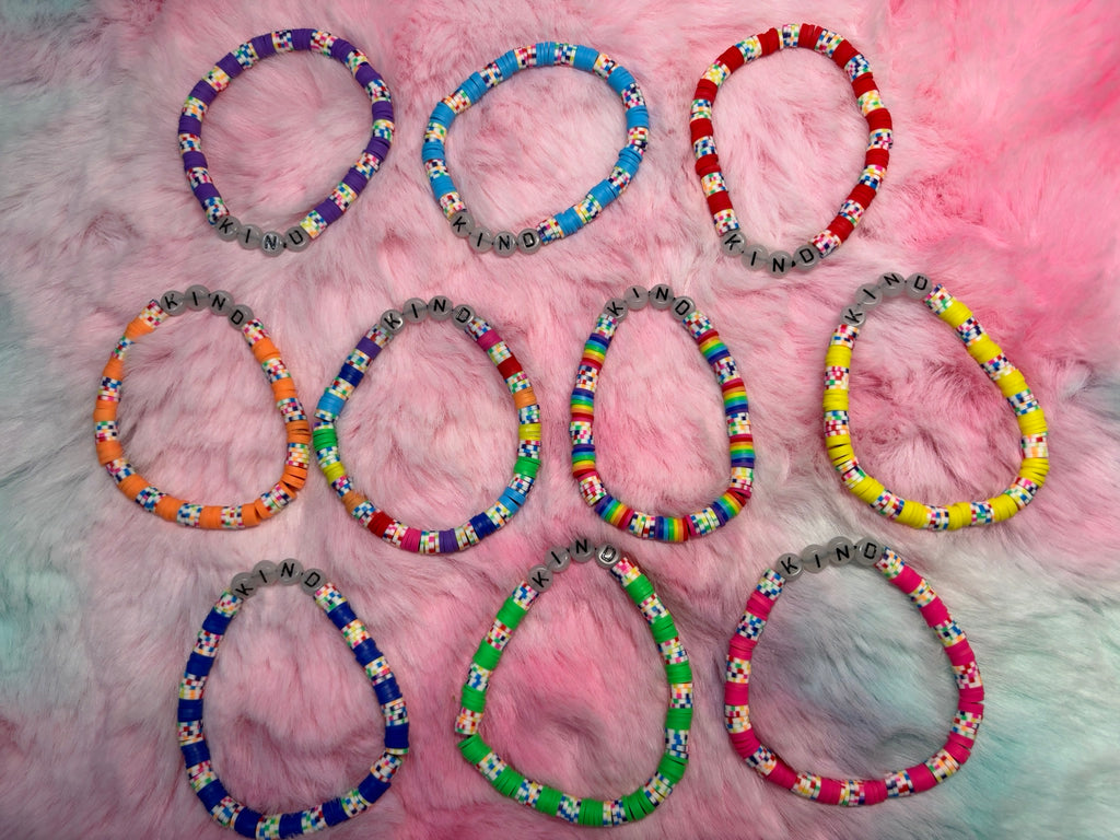 Kind Glow in the Dark Letter stretch bracelet