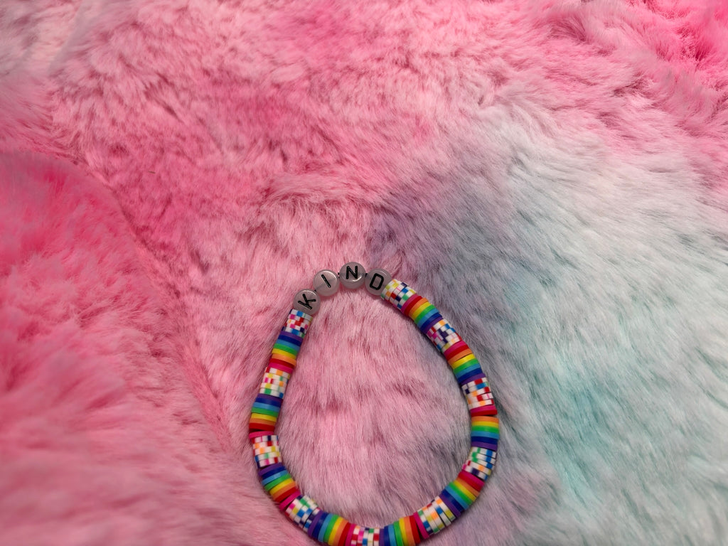 Kind Glow in the Dark Letter stretch bracelet