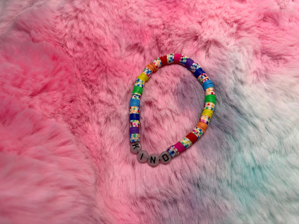 Kind Glow in the Dark Letter stretch bracelet