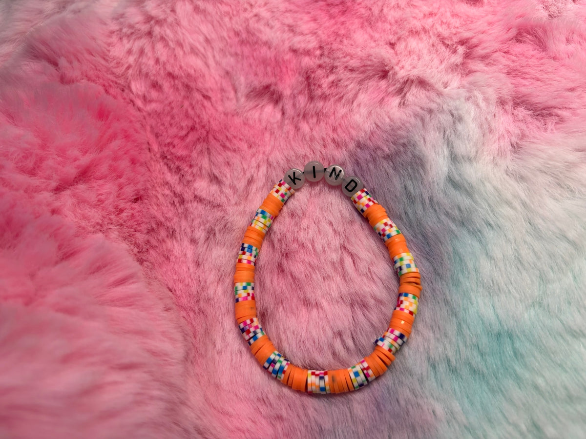 Kind Glow in the Dark Letter stretch bracelet