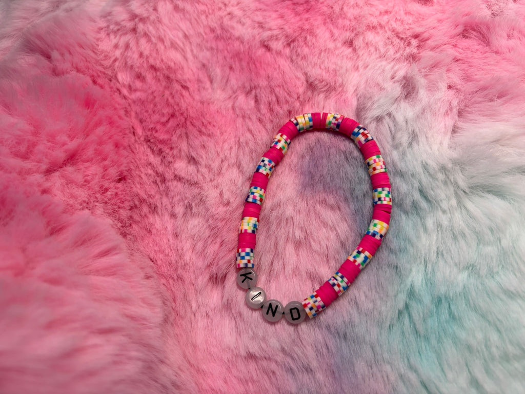 Kind Glow in the Dark Letter stretch bracelet