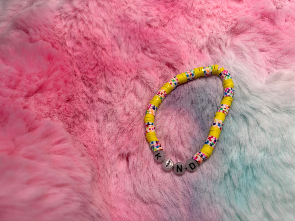 Kind Glow in the Dark Letter stretch bracelet