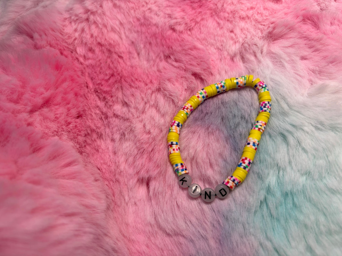 Kind Glow in the Dark Letter stretch bracelet