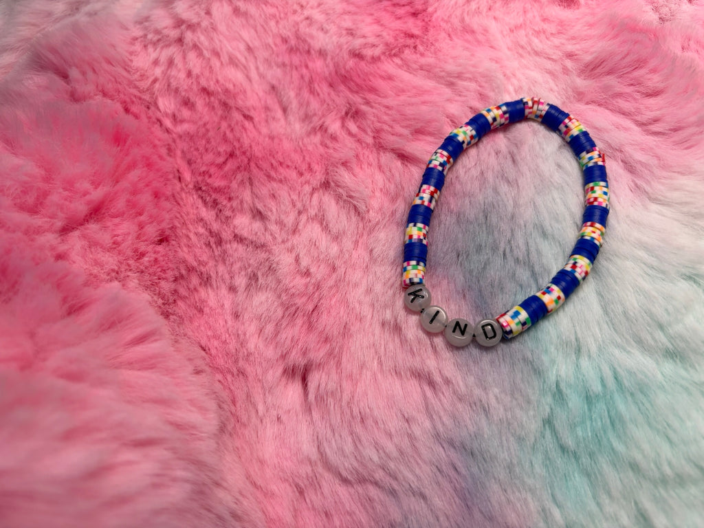 Kind Glow in the Dark Letter stretch bracelet