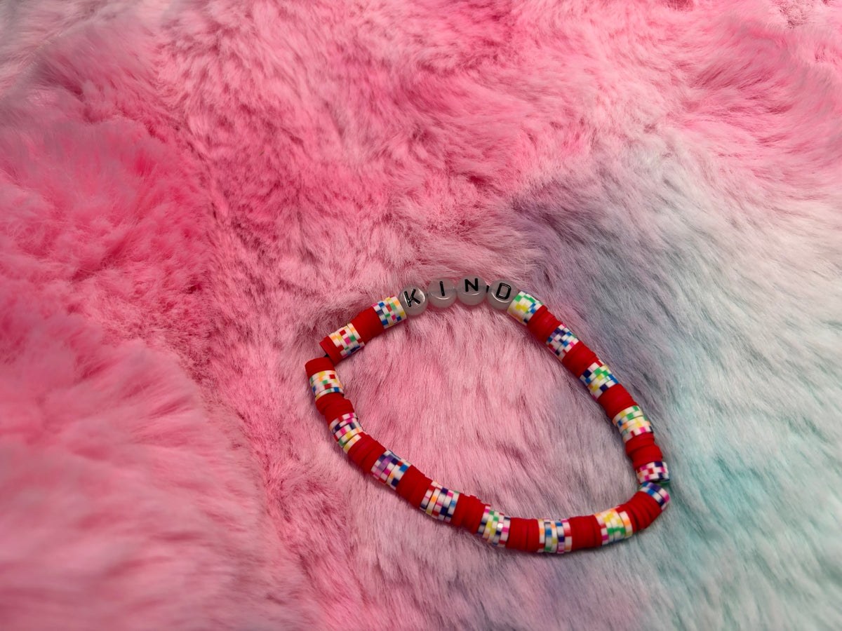 Kind Glow in the Dark Letter stretch bracelet
