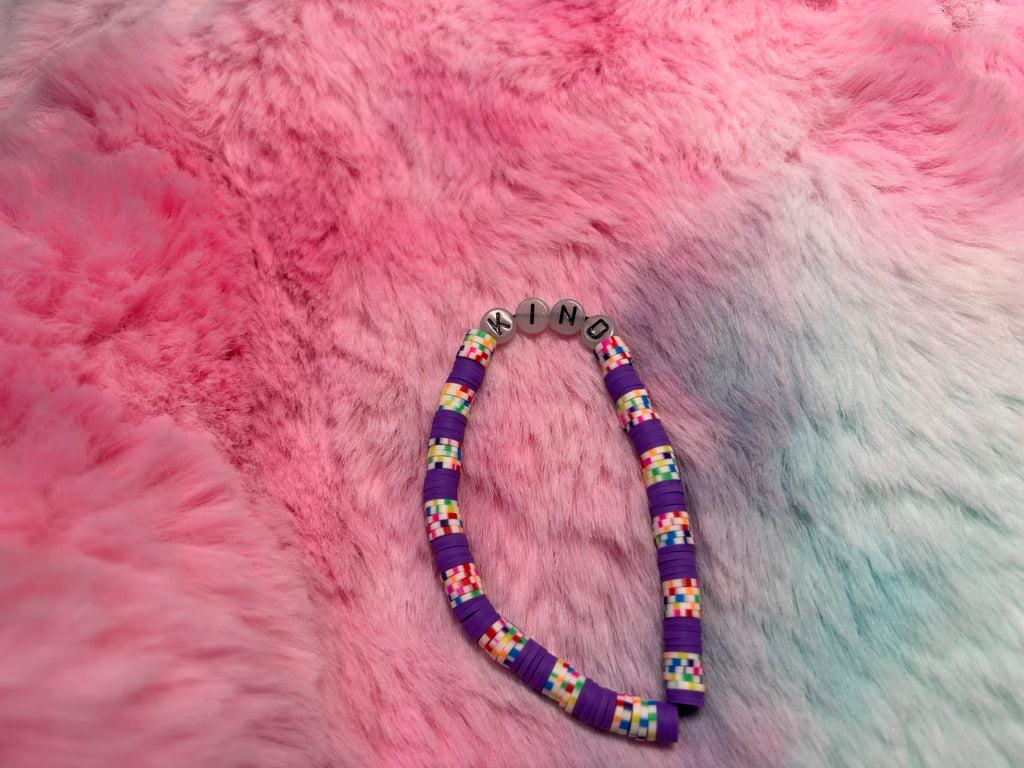 Kind Glow in the Dark Letter stretch bracelet