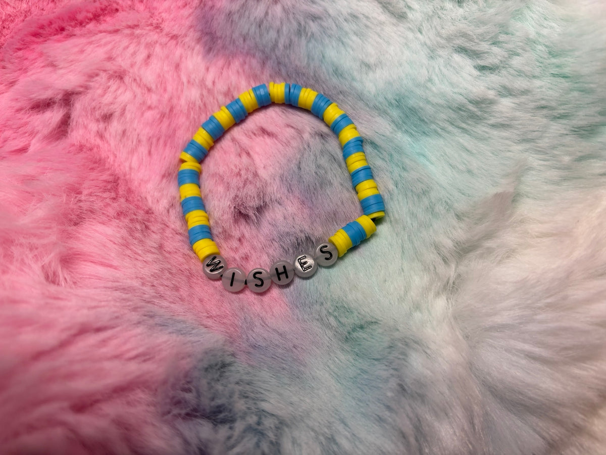 Wishes Glow in the Dark Letter stretch bracelet