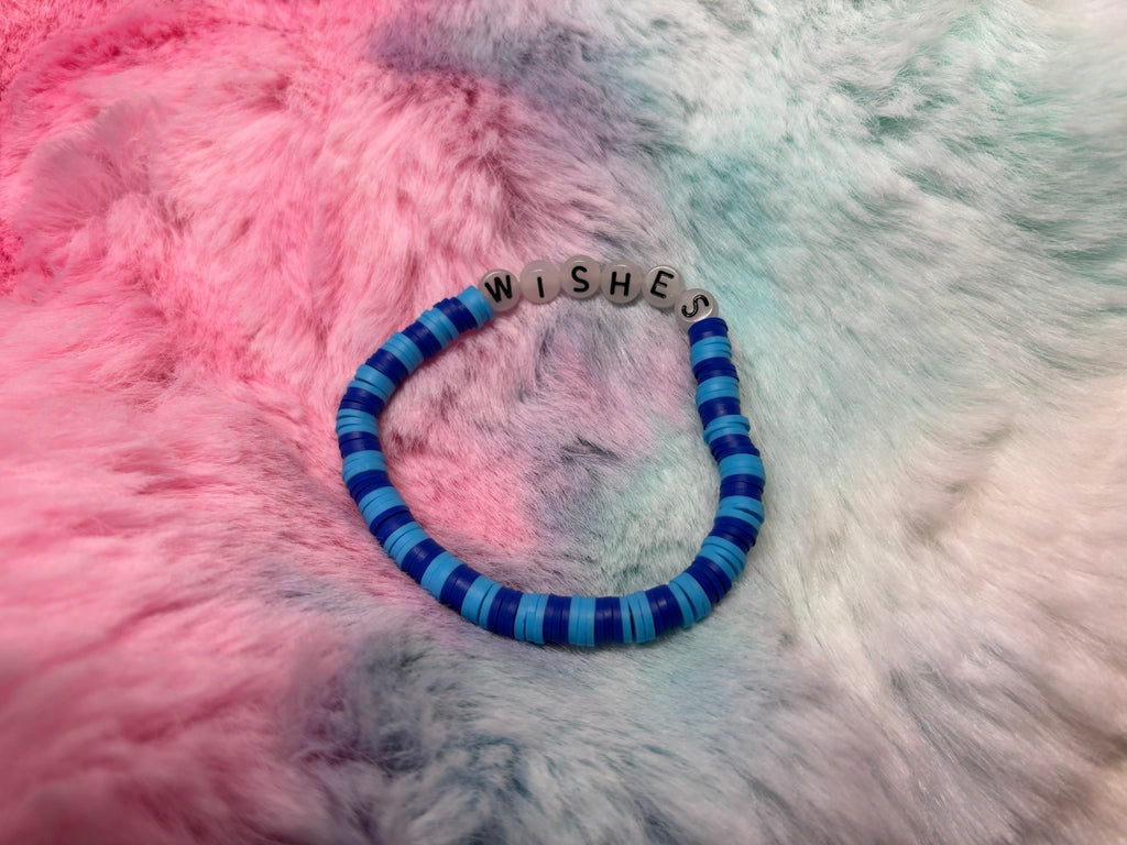 Wishes Glow in the Dark Letter stretch bracelet