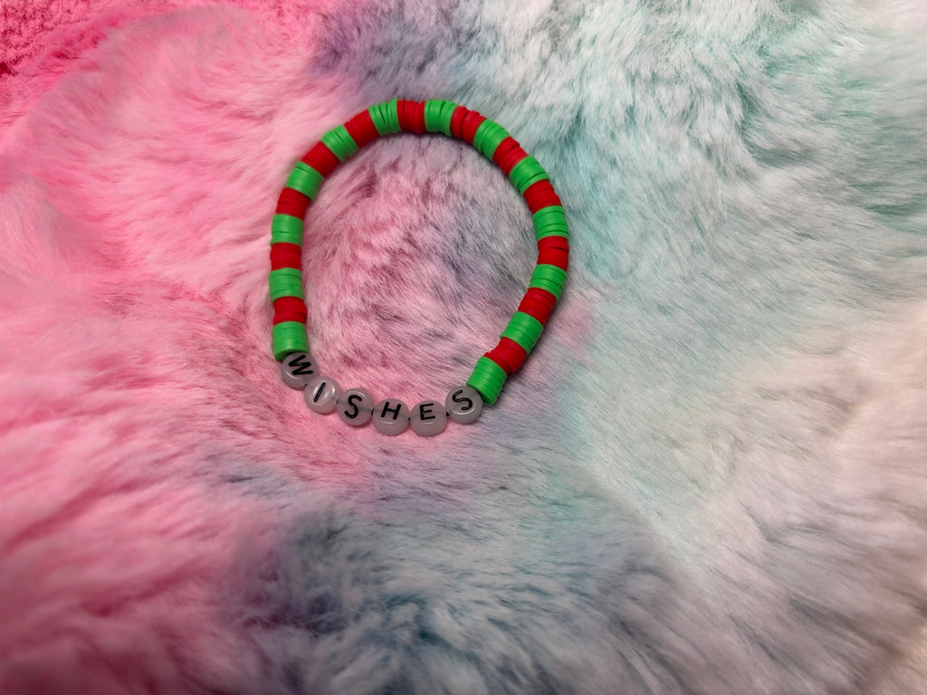 Wishes Glow in the Dark Letter stretch bracelet