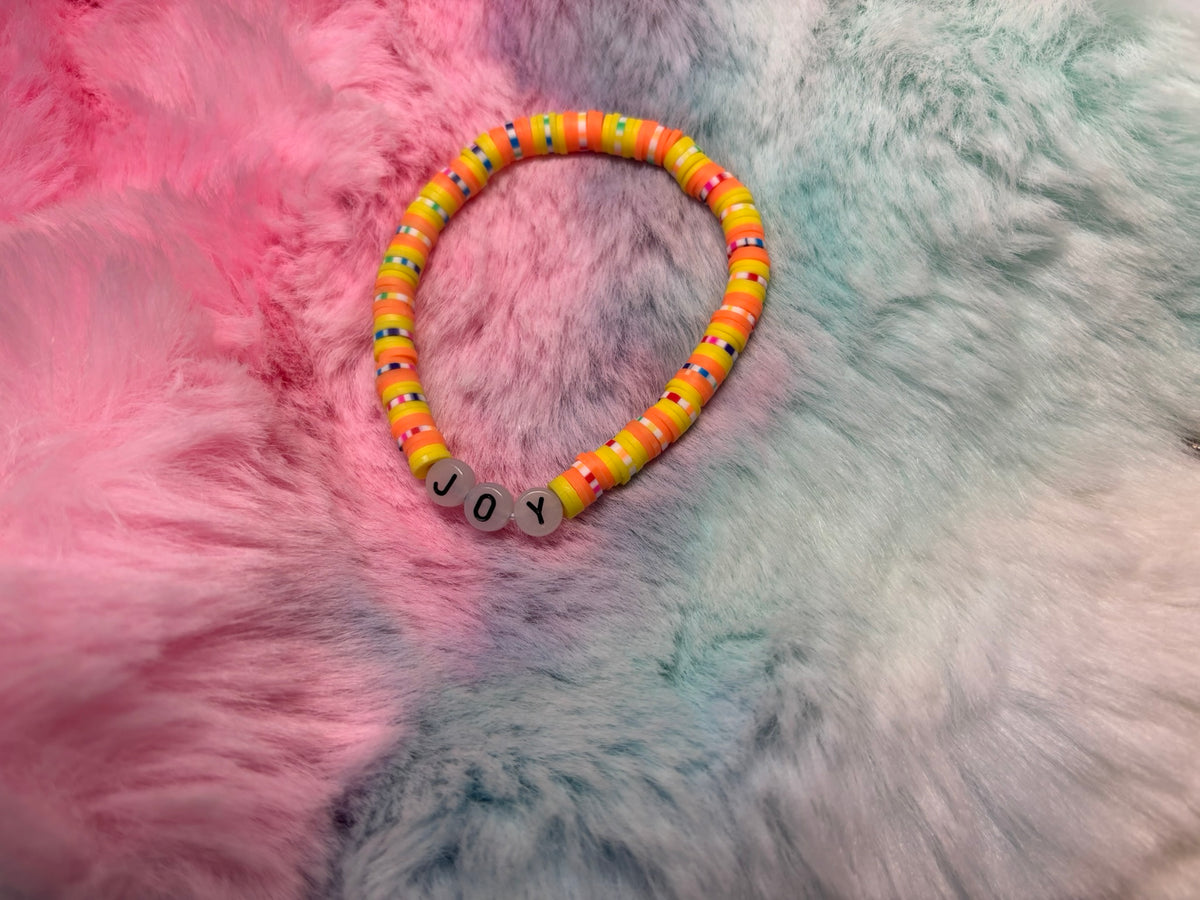Joy Glow in the Dark Letter stretch bracelet