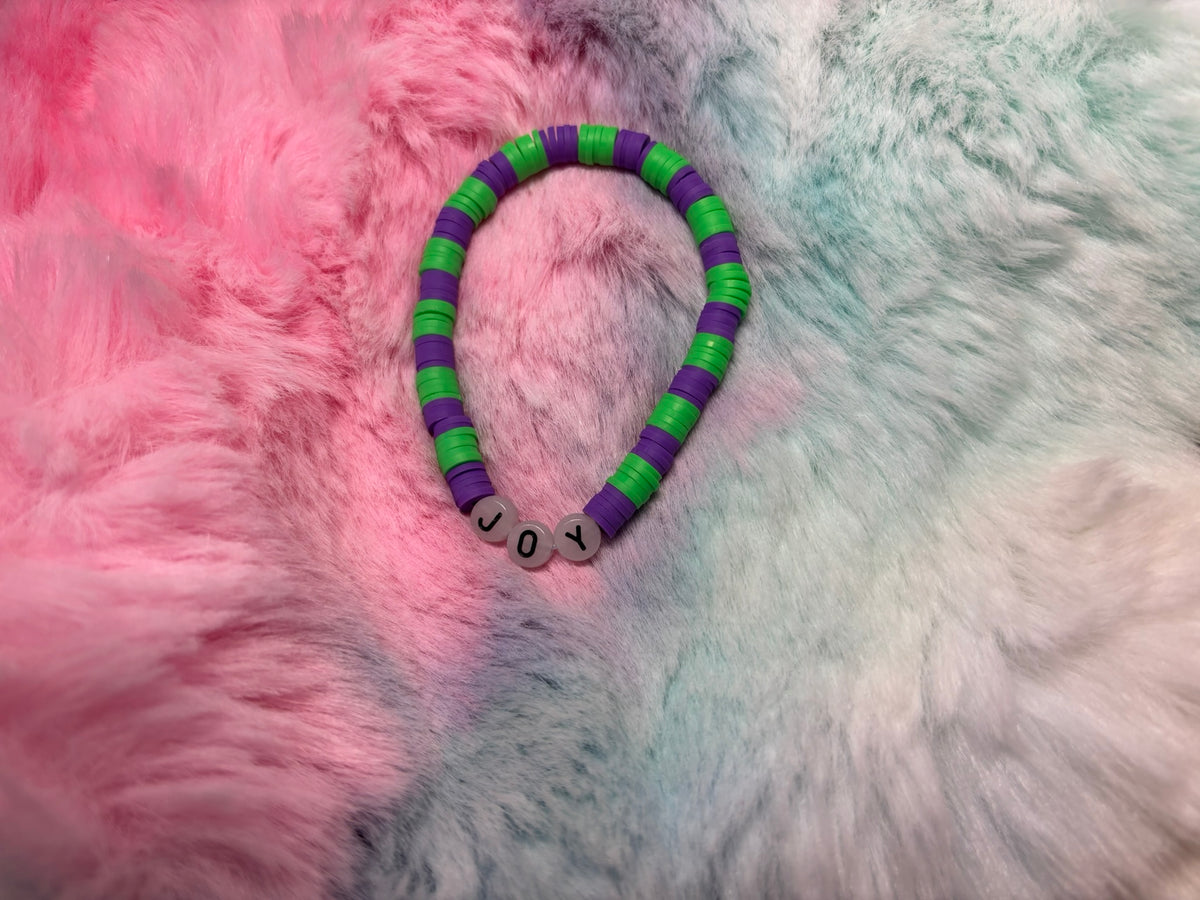 Joy Glow in the Dark Letter stretch bracelet