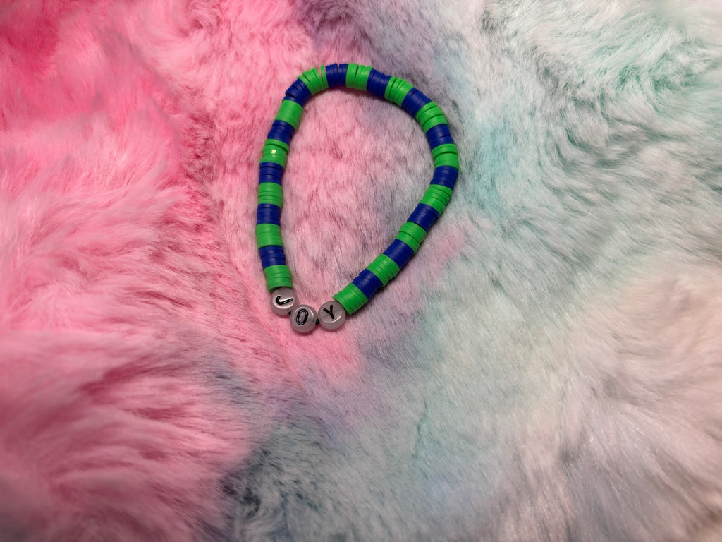 Joy Glow in the Dark Letter stretch bracelet