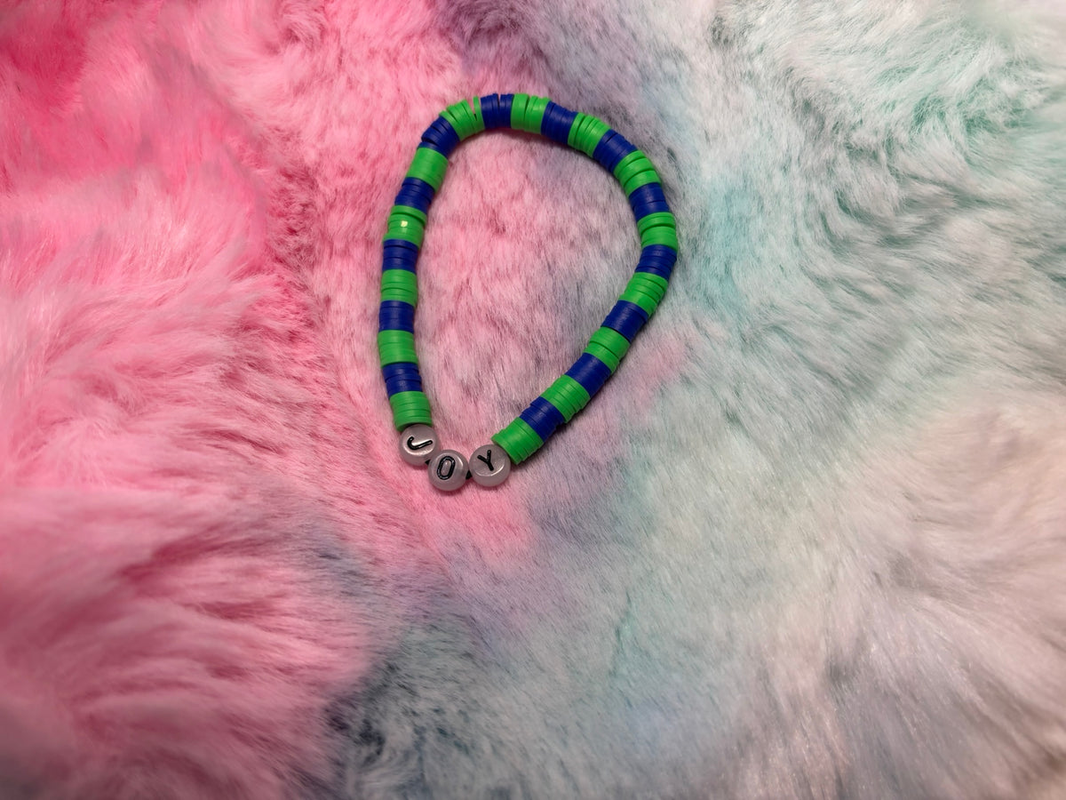 Joy Glow in the Dark Letter stretch bracelet
