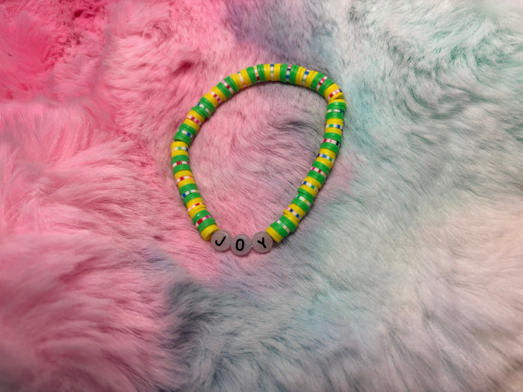Joy Glow in the Dark Letter stretch bracelet