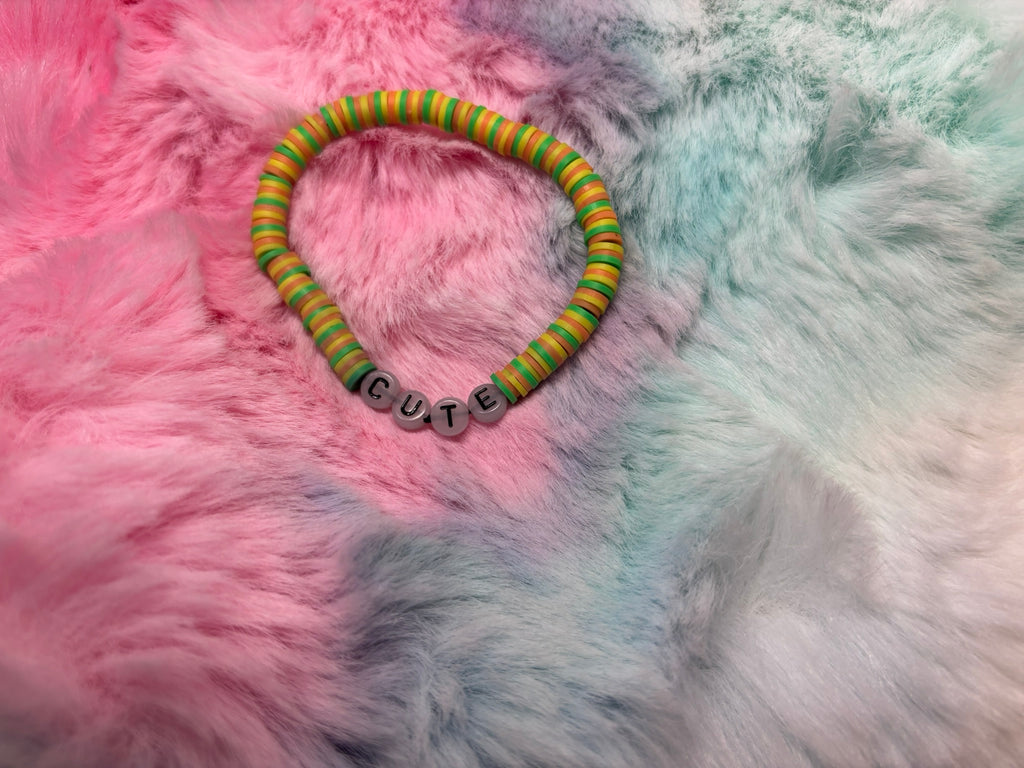 Cute Glow in the Dark Letter stretch bracelet