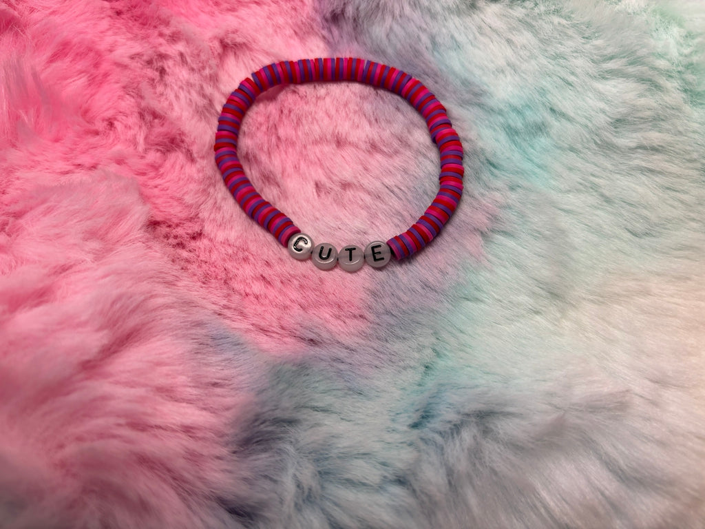 Cute Glow in the Dark Letter stretch bracelet