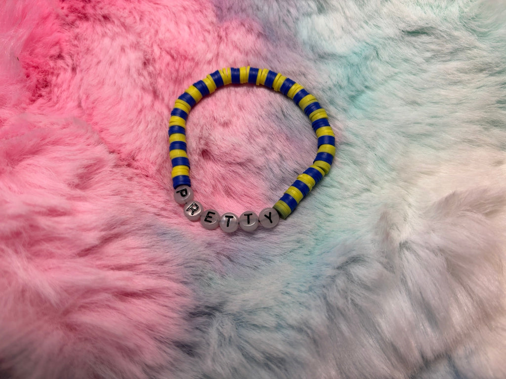 Pretty Glow in the Dark Letter stretch bracelet