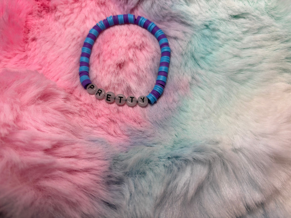 Pretty Glow in the Dark Letter stretch bracelet