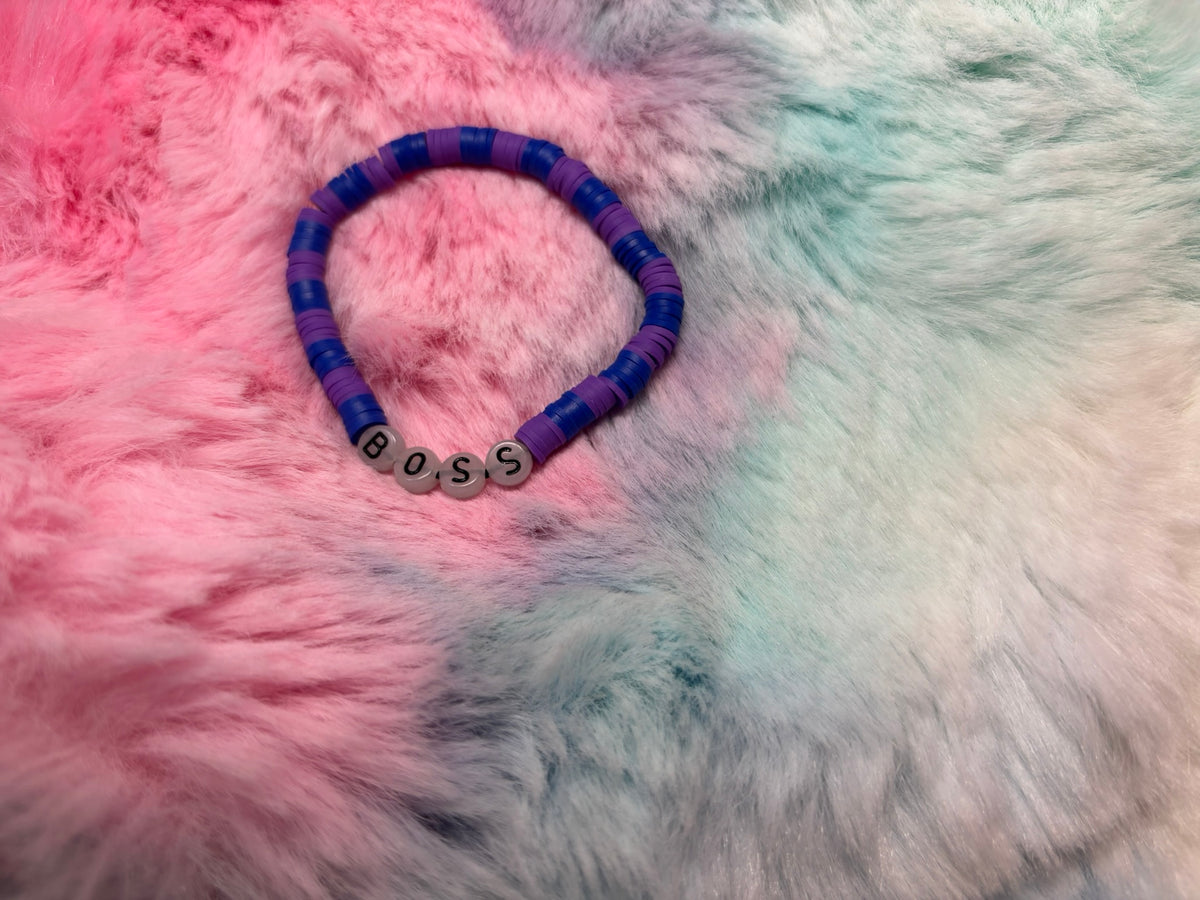 Boss Glow in the Dark Letter stretch bracelet