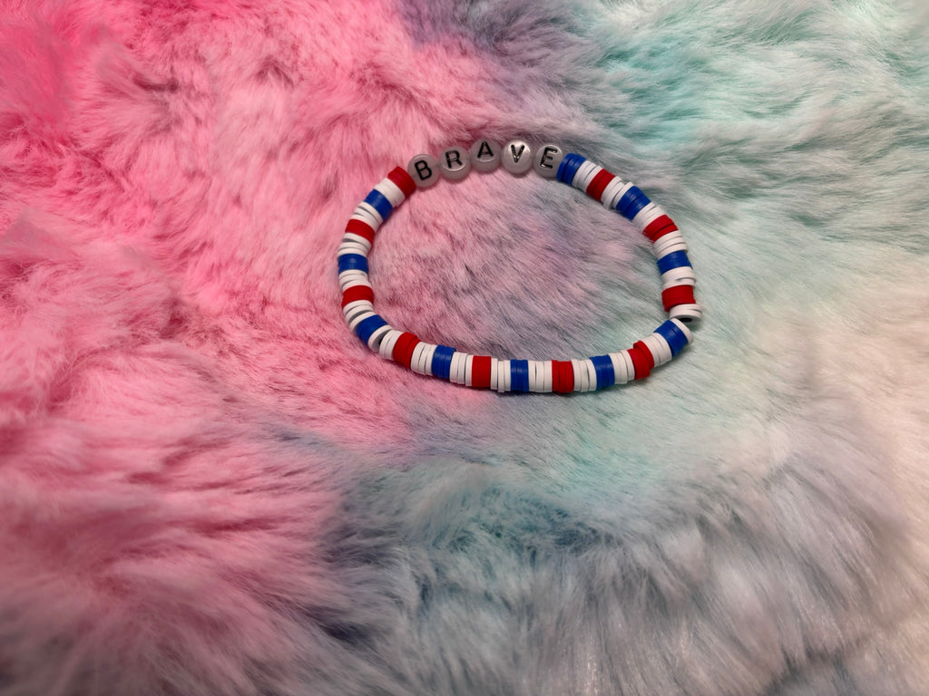 Brave Glow in the Dark Letter stretch bracelet