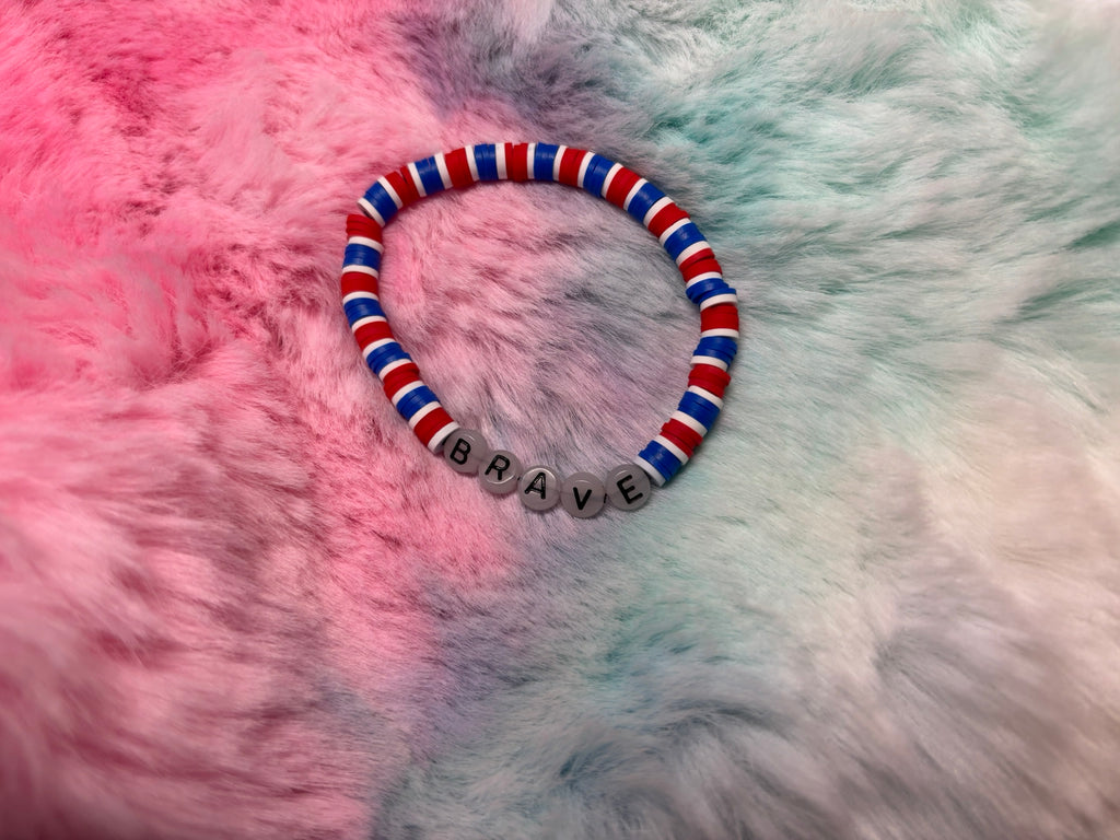 Brave Glow in the Dark Letter stretch bracelet