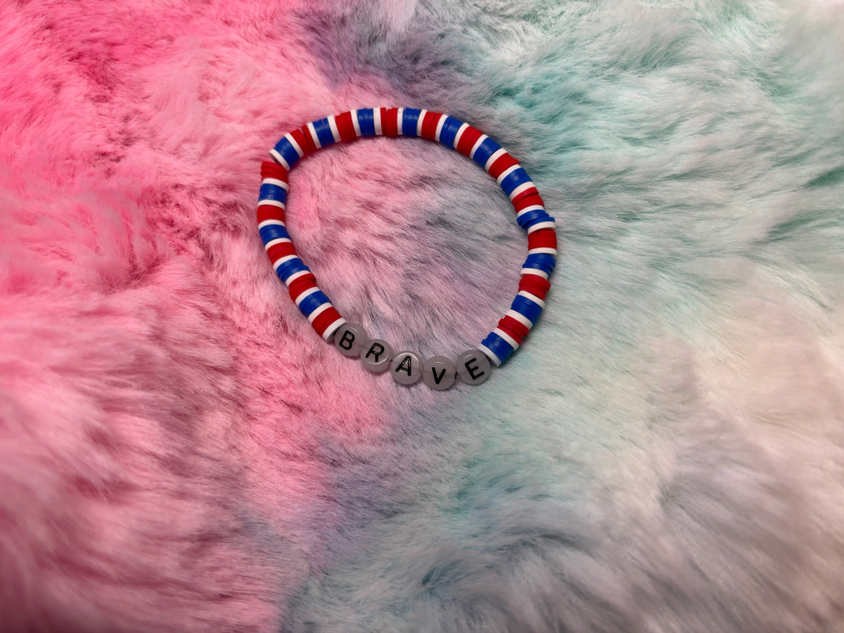 Brave Glow in the Dark Letter stretch bracelet