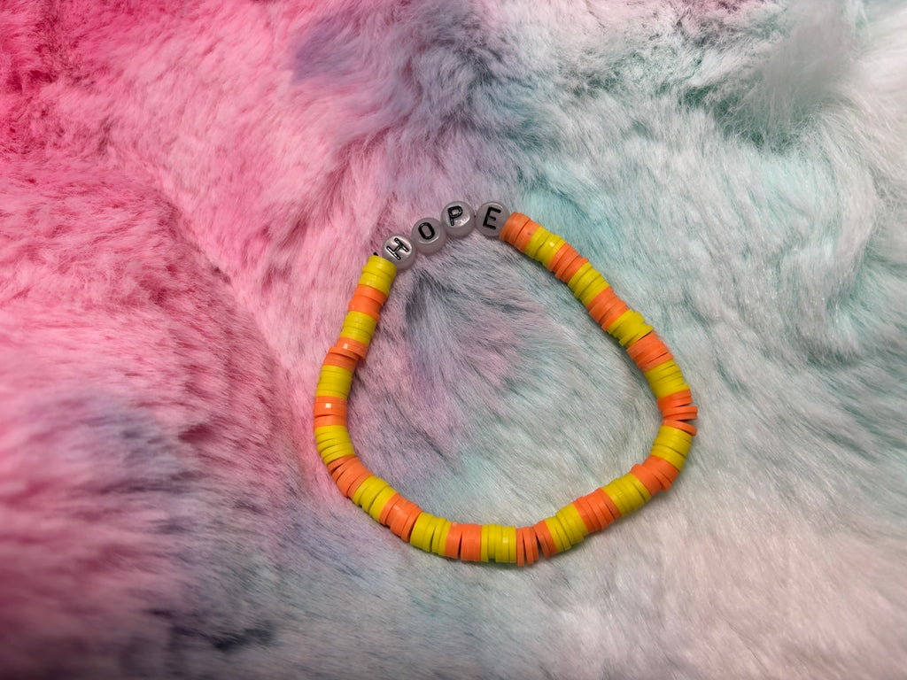 Hope Glow in the Dark Letter stretch bracelet
