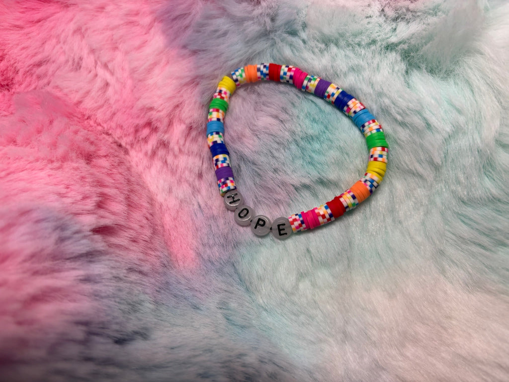 Hope Glow in the Dark Letter stretch bracelet