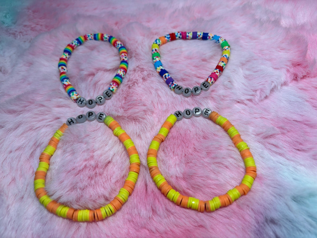 Hope Glow in the Dark Letter stretch bracelet