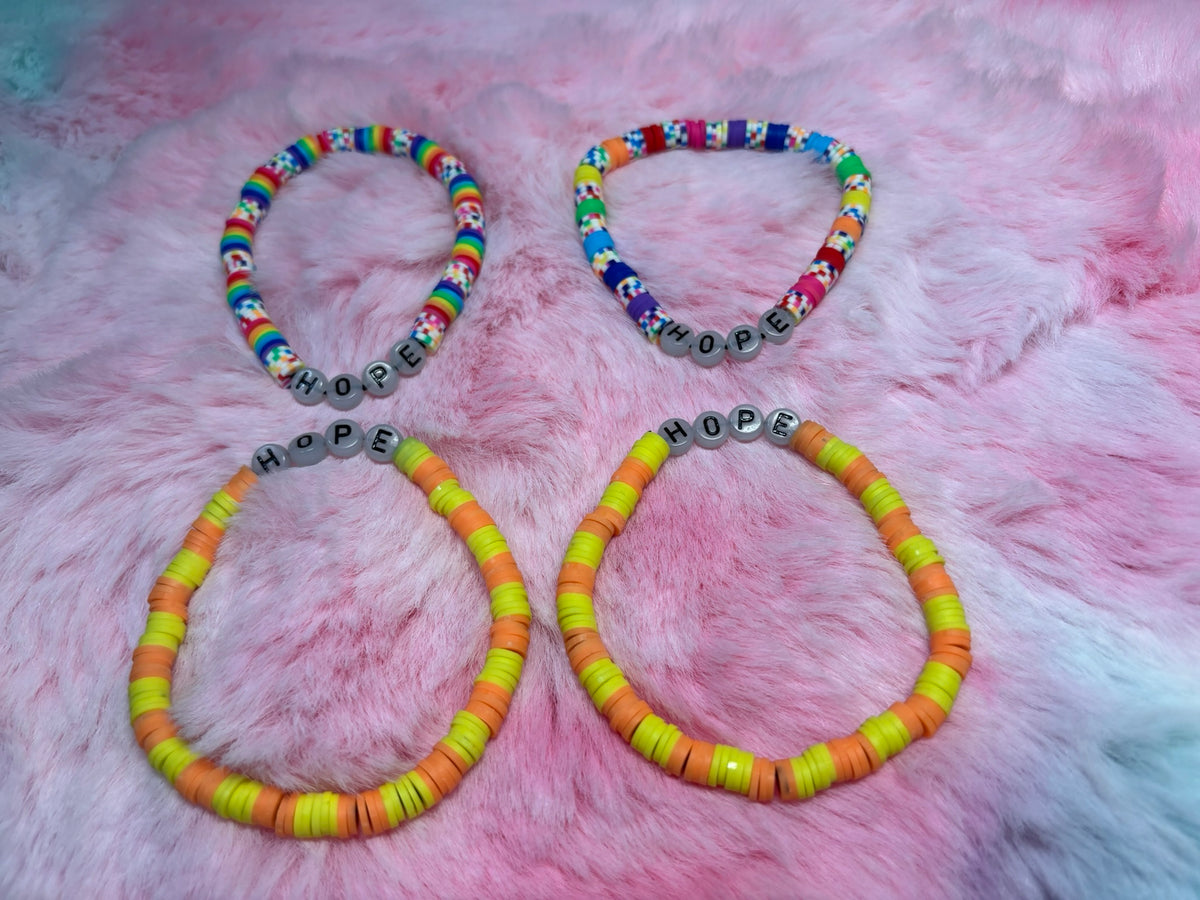 Hope Glow in the Dark Letter stretch bracelet