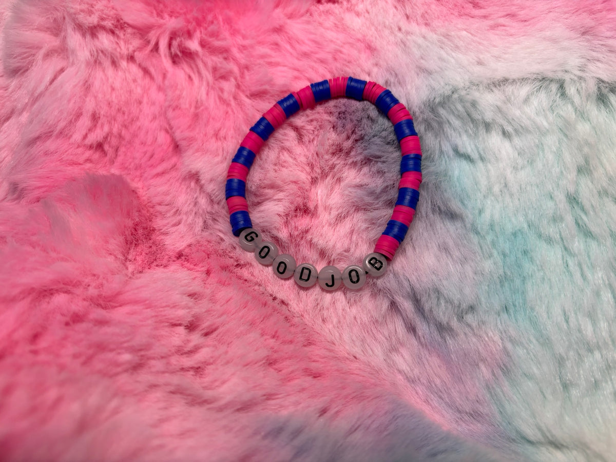 Good Job Glow in the Dark Letter stretch bracelet