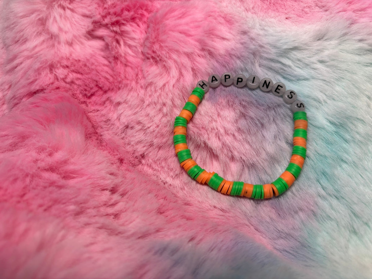 Happiness Glow in the Dark Letter stretch bracelet
