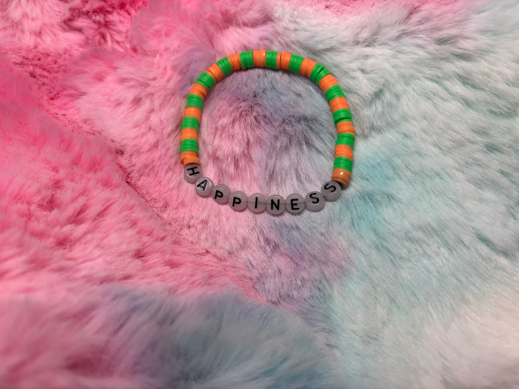 Happiness Glow in the Dark Letter stretch bracelet
