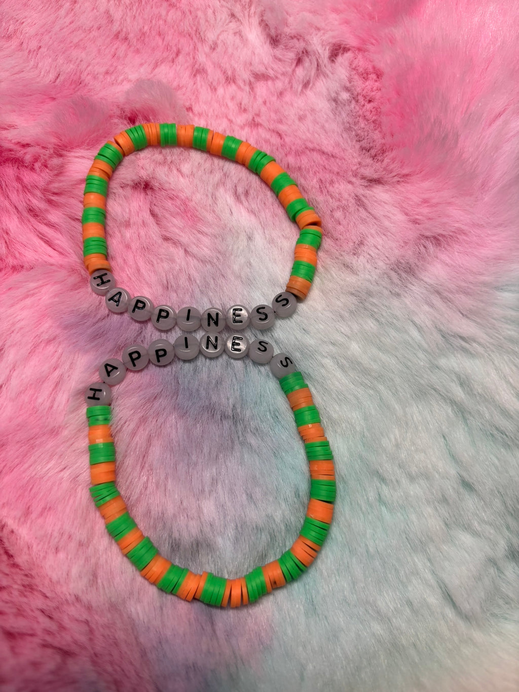 Happiness Glow in the Dark Letter stretch bracelet