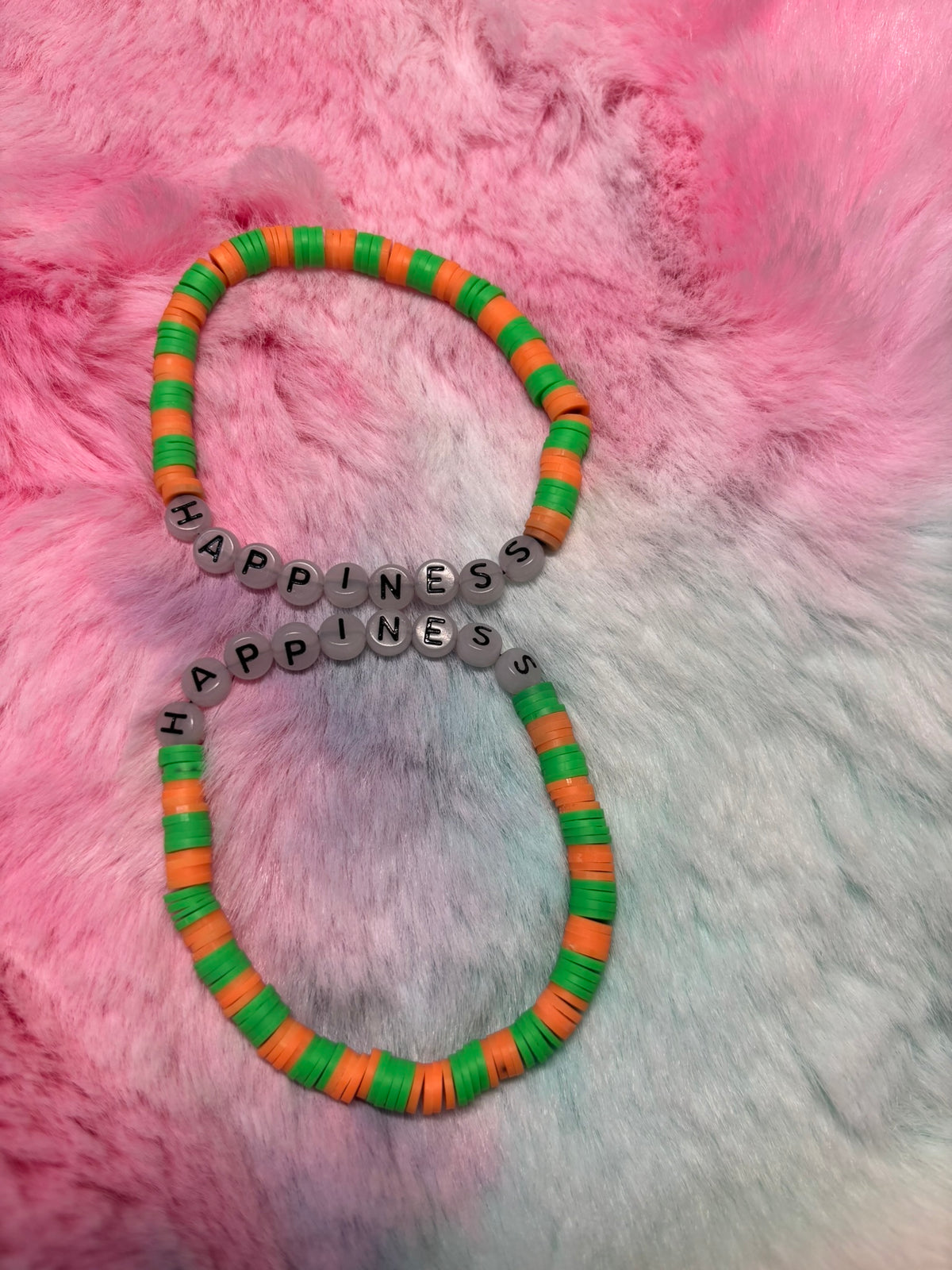 Happiness Glow in the Dark Letter stretch bracelet