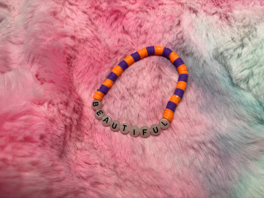 Beautiful Glow in the Dark Letter Stretch Bracelet