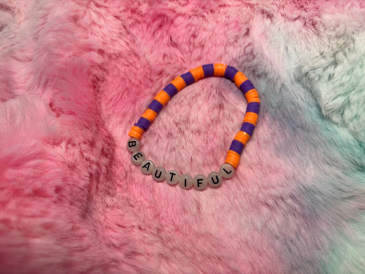 Beautiful Glow in the Dark Letter Stretch Bracelet