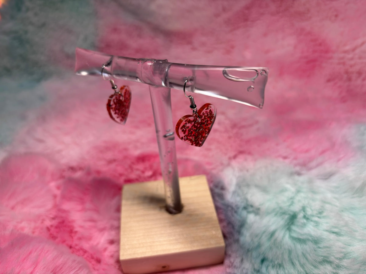Heart Hook Dangle Earrings