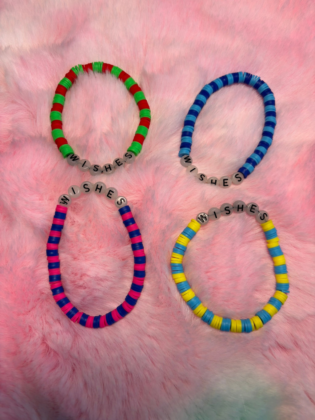 Wishes Glow in the Dark Letter stretch bracelet