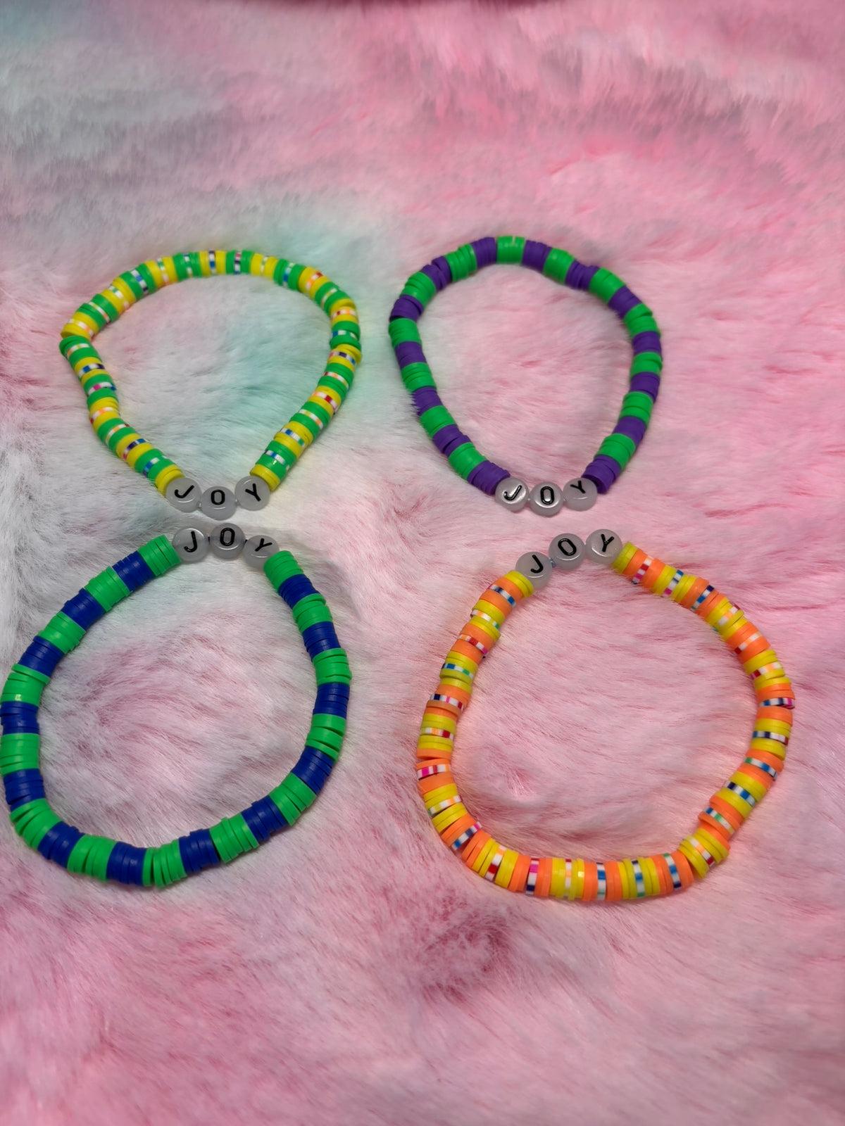 Joy Glow in the Dark Letter stretch bracelet