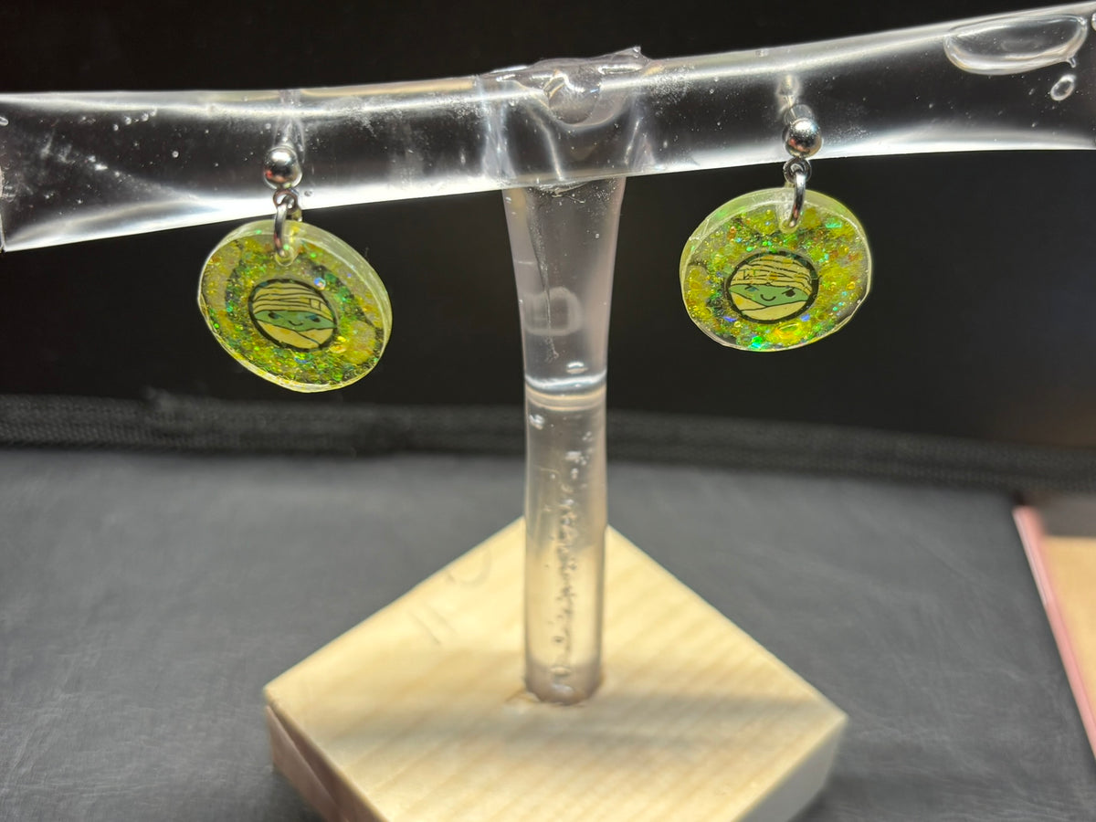 Mummy Ball Stud UV Resin Earrings