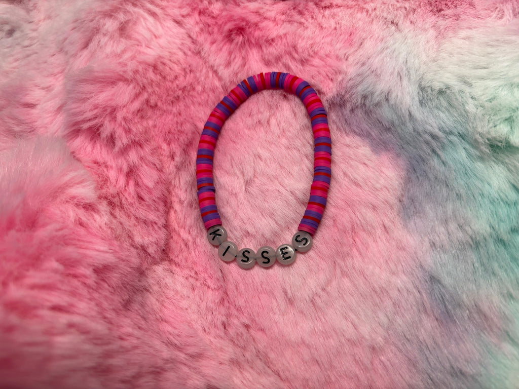 Kisses Glow in the Dark Letter Stretch Bracelet